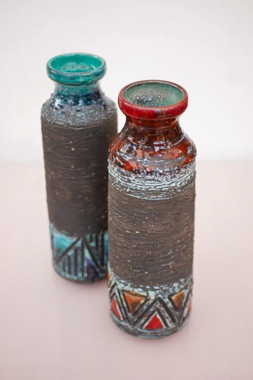 Vases en céramique scandinave moderne du milieu du siècle, de Tilgmans, Suède, lot de 2
