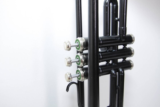 Image 1 of Trumpet lamp floor lamp black glass shade unique