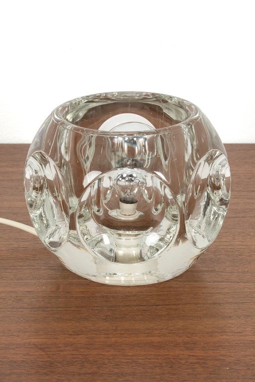 Lampe de table Putzler ronde avec cercles en verre transparent