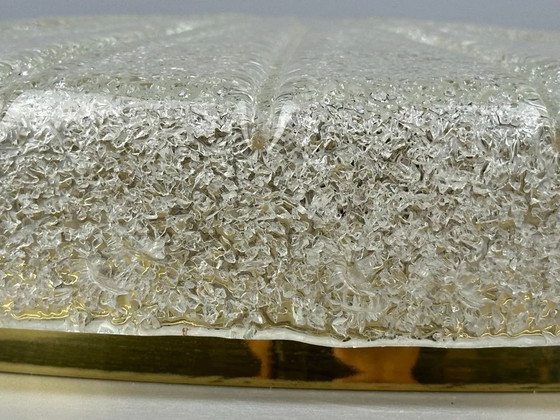 Image 1 of Lámpara de techo de los años 60 y 70, plafón empotrado de cristal de hielo Hillebrand
