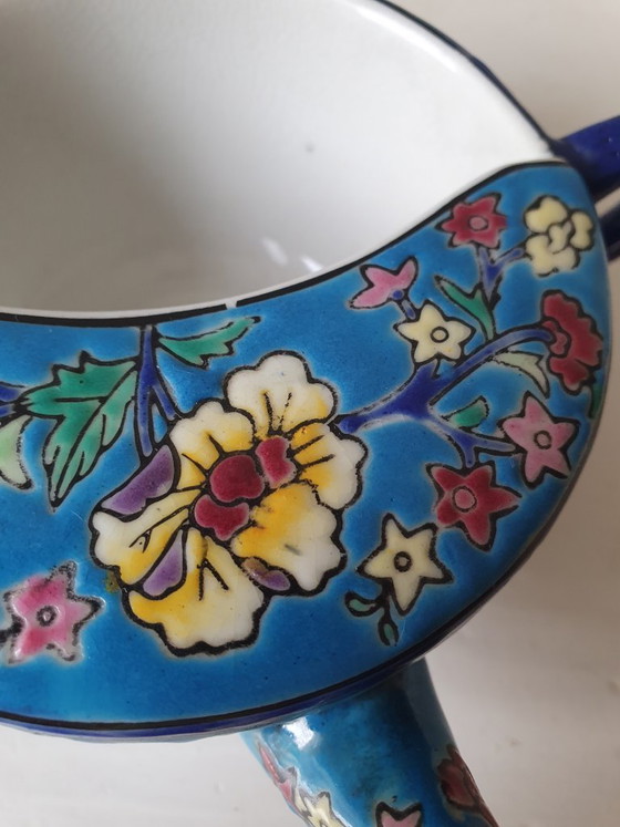Rare Antique Mustache Head / Sippy Cup - Emaux De Louvière – Decorative Objects, Ceramic (photo 5 of 8)