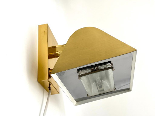 Vintage Postmodern Wandleuchte 1980er – Gold – dimmbar – 180° drehbar
