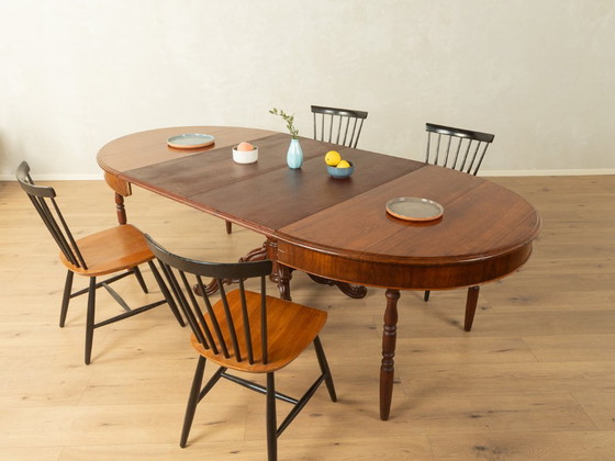 Antieke uitschuifbare tafel met kolomvoet – Eettafels, Hout (photo 2 of 19)