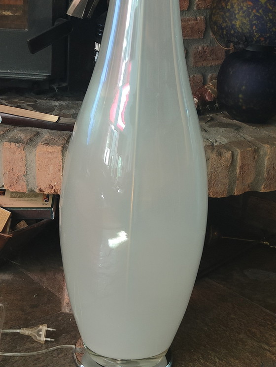 Image 1 of Lampada da terra vintage Zijlstra in vetro e metallo cromato