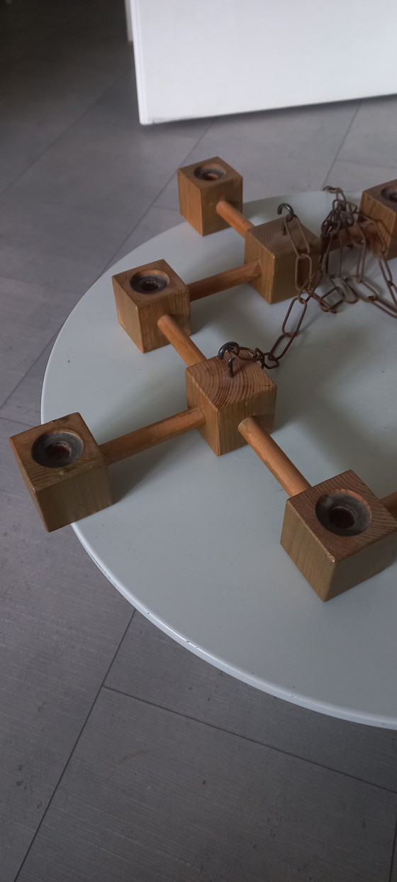 Image 1 of chandelier sculpté du milieu du siècle, rare