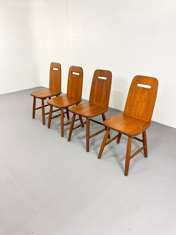 Image 1 of Vintage Scandinavian Brutalist chair style of Eero Aarnio Wooden mid century Danish design