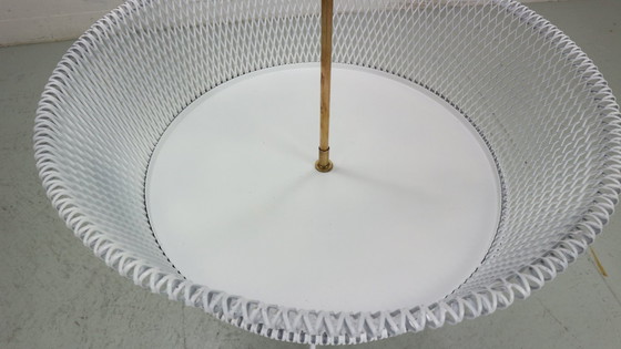 Image 1 of Fioriera d'epoca in metallo bianco e ottone, Francia, anni '60