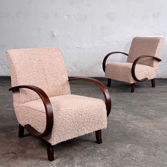 Image 1 of Pair of Halabala H-410 Armchairs, Fully Restored, 1930s