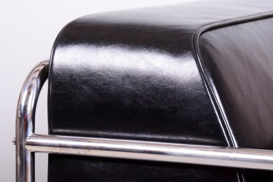Restauriertes Bauhaus-Sofa, von Robert Slezak, Chrom, Leder, Tschechien, 1930er Jahre – Leather, Metal (photo 11 of 13)