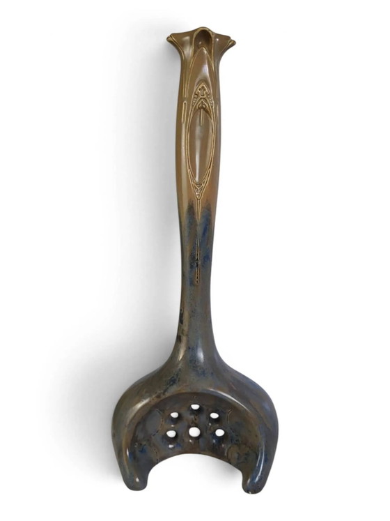 Art Nouveau vase in flamed glazed stoneware — Pierrefonds – Porcelain (photo 15 of 15)