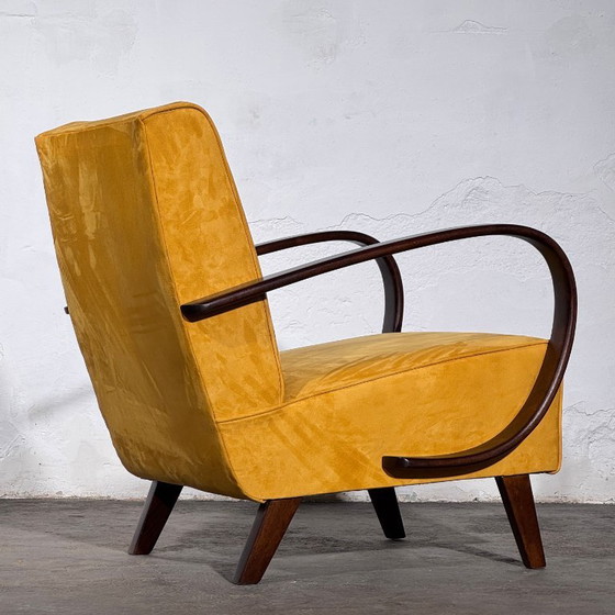 Een paar Jindrich Halabala Type C fauteuils, volledig gerestaureerd, jaren 1930. – Jindřich Halabala, Velvet (photo 8 of 17)
