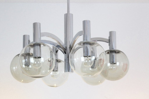 Lustre en chrome et verre de Kaiser Leuchten