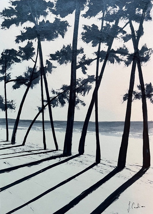 Inkt op 250 grams natuurlijk papier. 30x21 cm.