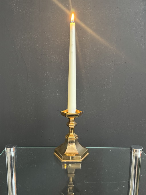 Vergoldeter Nagel-Kerzenständer aus den 1970er Jahren