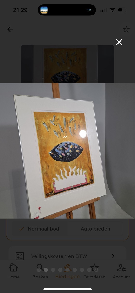 Image 1 of Serigrafía de Lon Buttstedt 85x67 Piedras sagradas del fuego