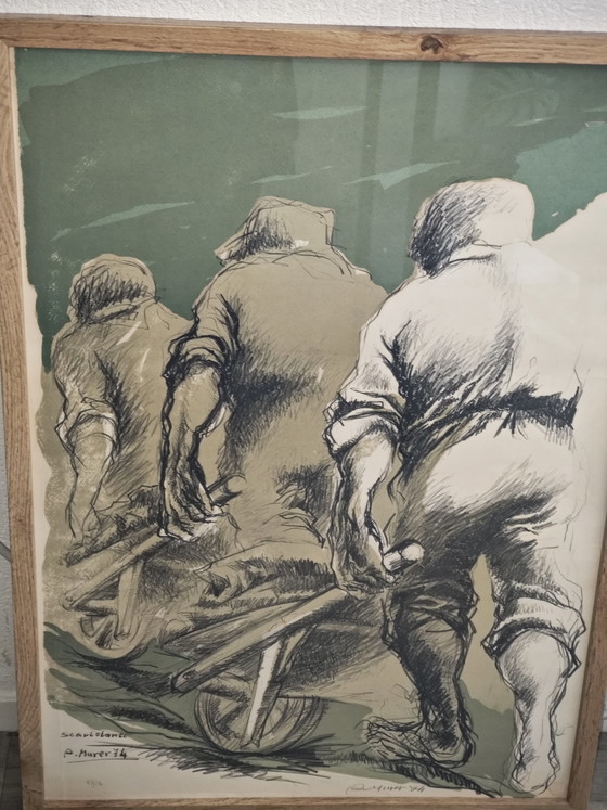 Image 1 of Lithografie von A. Murer, 57/150, handsigniert