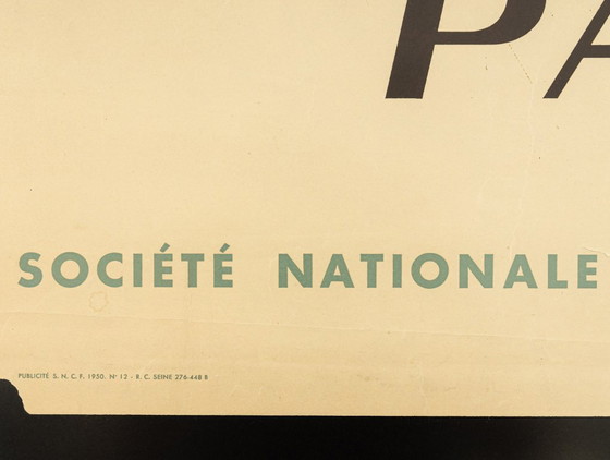 Reclameposter "Notre Dame" Franse Nationale Spoorwegen, 87 x 123 cm – SNCF, Glass, Paper (photo 5 of 16)