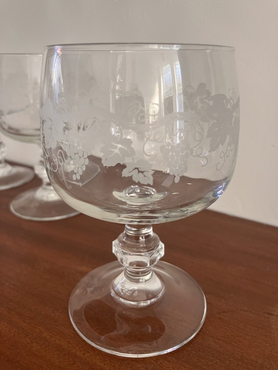 Image 1 of Vintage Franse wijnglazen set 6 /vintage design Franse wijnglazen