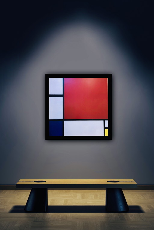 Piet Mondrian, lithographie couleur, haute qualité, édition limitée : « Composition avec de grandes zones rouges, jaunes et bleu