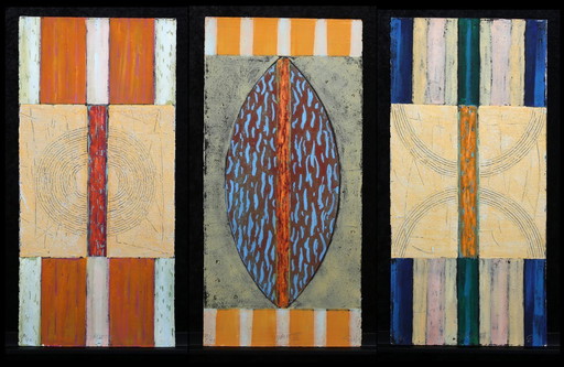 Schädrich, Eckart (Esch) - Symit VIII - Triptyque - Technique mixte - signé