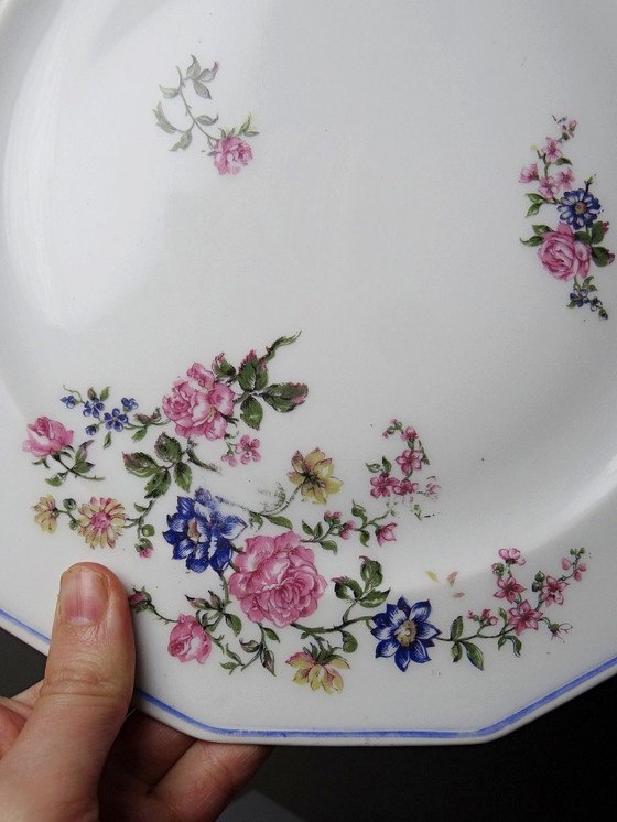Image 1 of 4 Bernardaud Limoges Porzellan-Speiseteller mit floralem Dekor aus den 1920er-1950er Jahren