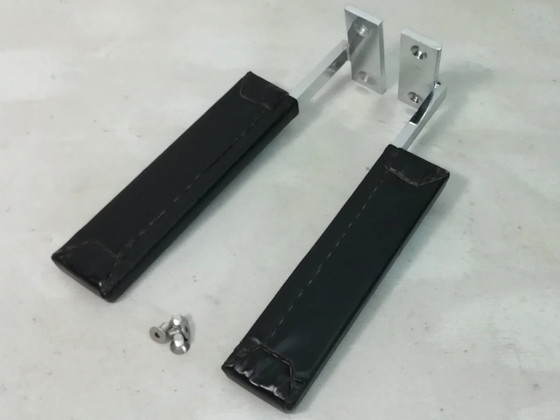 Image 1 of 1x Set di braccioli per poltrona in pelle GIRSBERGER 1600 LOUNGE CHAIR anni '60 pezzo di ricambio