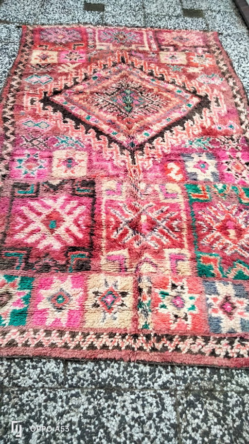 Hand-knotted Berber wool rug 300x162cm