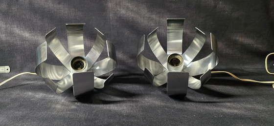 Image 1 of Pair of table or wall lamps by Jocelyne Trocmé for Oxar - circa 1970