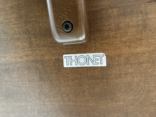Table de salle à manger Thonet ronde originale avec pieds croisés