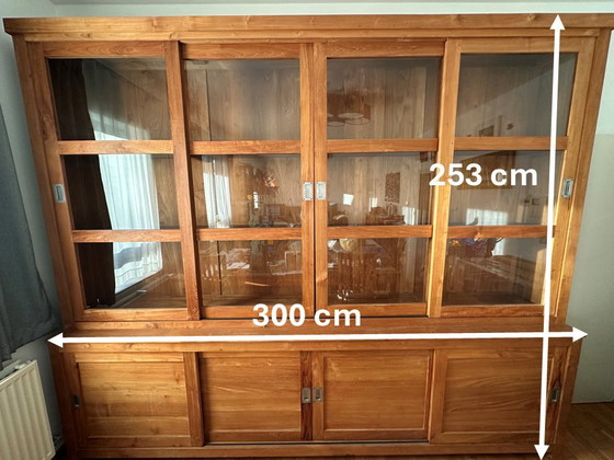 Image 1 of Buffet en teck | Vitrine | Bibliothèque | Bibliothèque de livres
