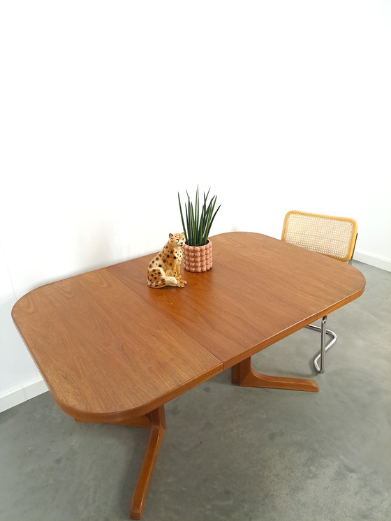 Image 1 of Teak Hout Uitschuifbare Eettafel Vintage Tafel