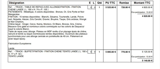 Image 1 of Nuevo juego de aparador y mesa de comedor Rochebobois