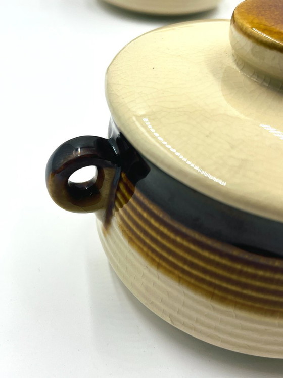 Set di 8 ramequin con coperchio in gres giapponese, Accessori da tavola, Ceramica, Crema, Vintage (foto 9 di 15)