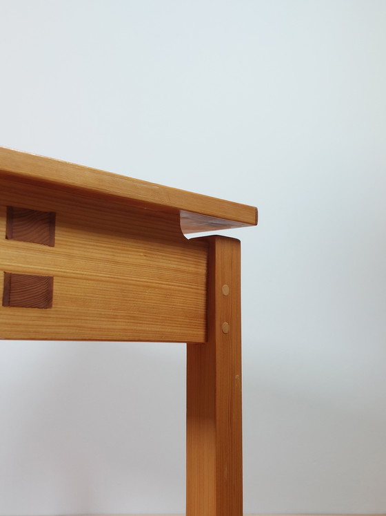 Image 1 of Vintage pine wood side table, journeyman's piece