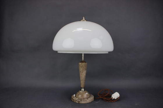 Image 1 of Lampada da tavolo in pietra di metà secolo, Cecoslovacchia, 1950