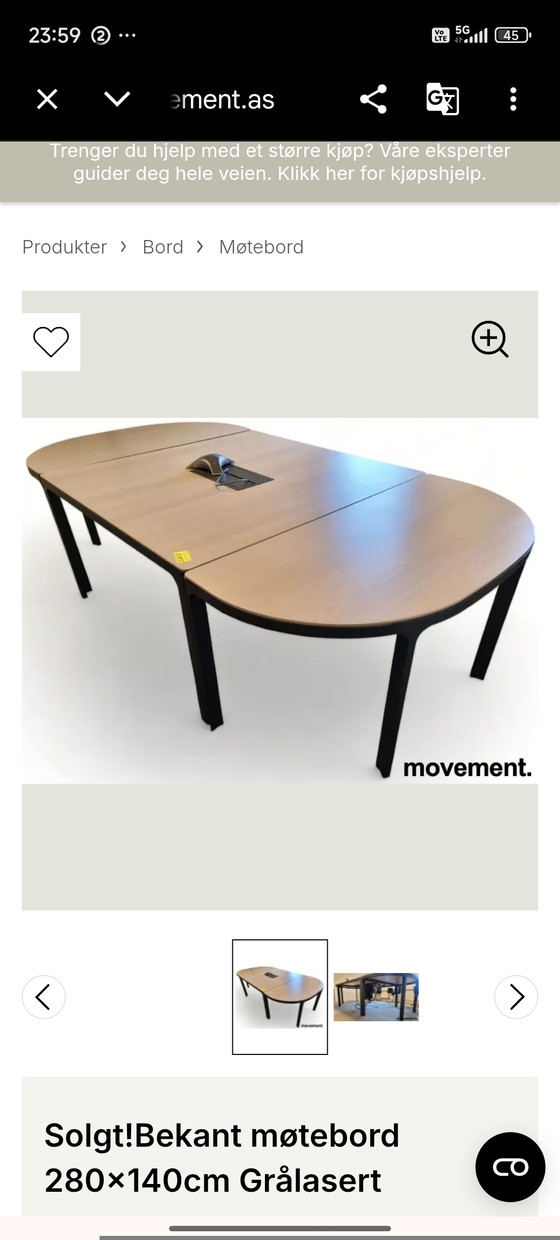 Image 1 of Grote modulaire IKEA BEKANT vergadertafel - Eiken en zwart