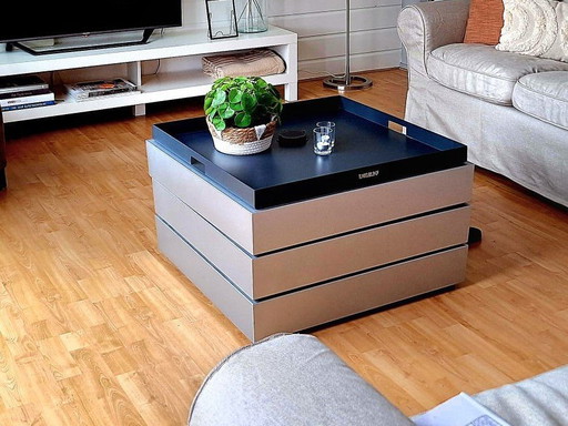 Salontafel, Leolux Blocco Vierkant Zilvergrijs Dutch Design
