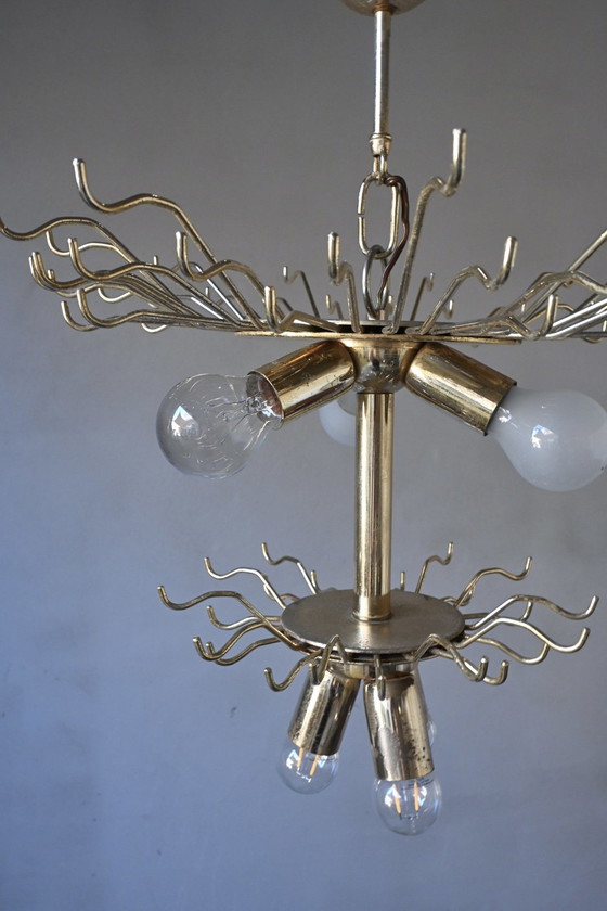 Italiaanse Kroonluchter In Murano Glas - Toni Zuccheri Venini – Hanglampen, Metal, Vintage (photo 10 of 15)