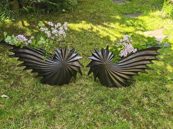 Image 1 of Set Of 2 Large Aluminum Vases, Falling Star