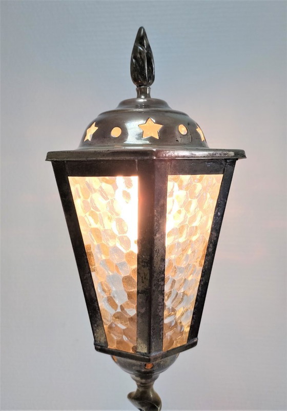 Image 1 of messing lantaarnlamp vintage glas