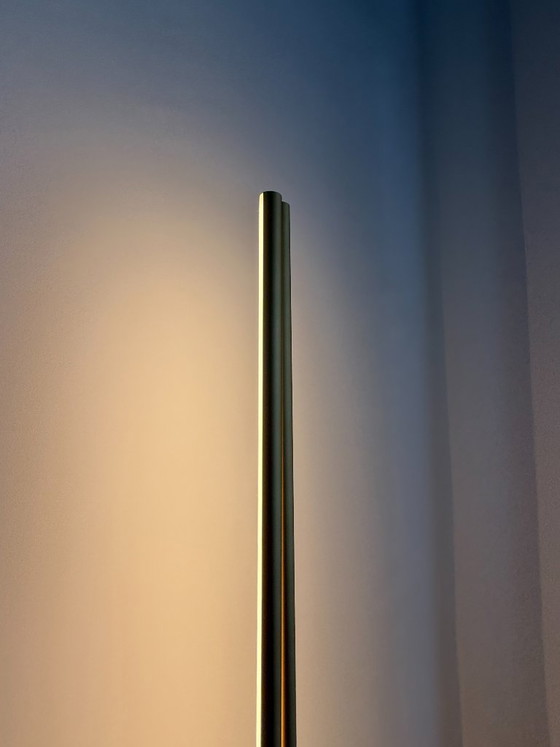 Image 1 of Le lampadaire Flos s'harmonise avec la couleur champagne.