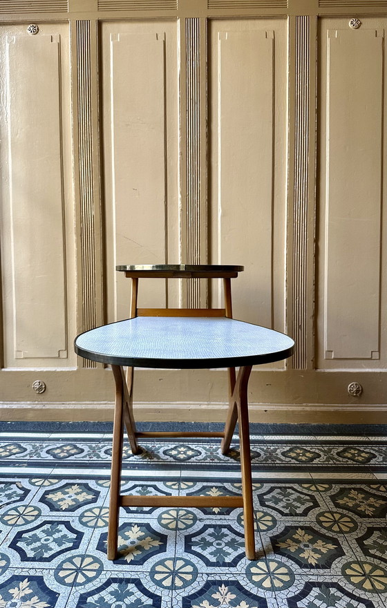Image 1 of Tavolino laterale a due livelli di metà secolo – Germania, ca. 1950–1960 – Probabilmente Opaline Small Furniture
