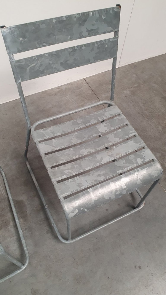 Vintage Stackable Designer Garden Chairs Galvanized Garden Chair – Dining chairs, Metal (photo 12 of 13)