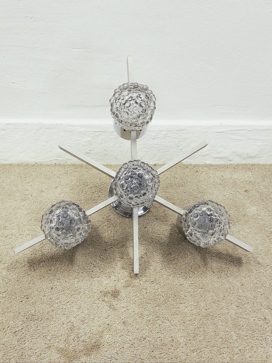 Plafondlamp van Gaetano Sciolari, Plafondlampen, Chroom, Glas, Zilver (foto 9 van 10)