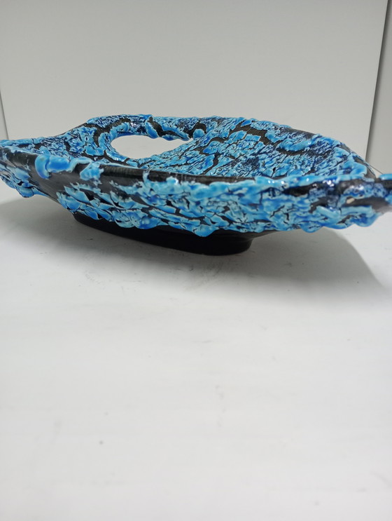 Image 1 of Grande ciotola turchese in lava vintage