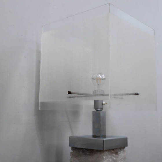 Large 1970s Banci Firenze Chrome & Acrylic Table Lamp – Floor lights (photo 4 of 13)