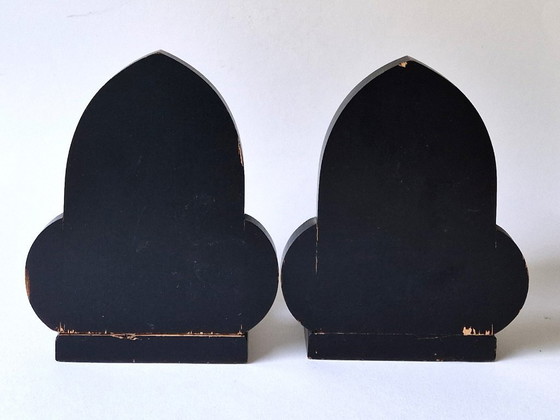 Image 1 of Sujetalibros de madera con búhos