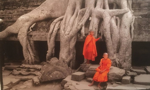 Ingelijste foto "Boeddhistische kinderen, Angkor"