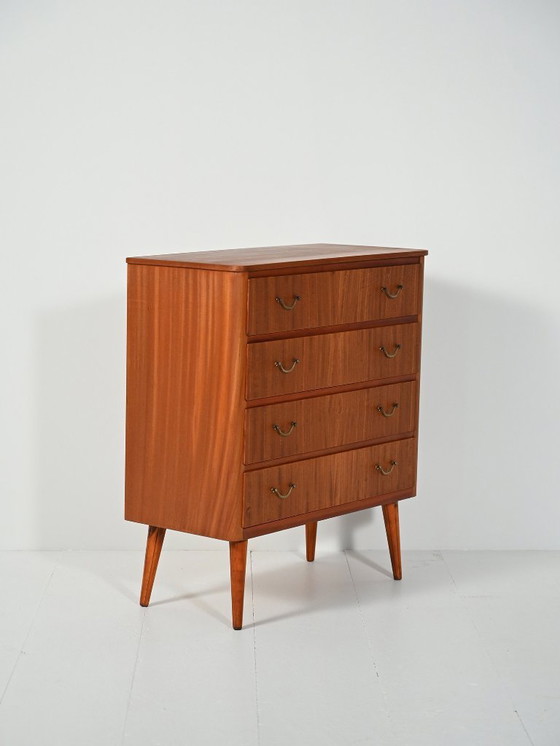 Image 1 of Scandinavische mahoniehouten ladekast, jaren 1950