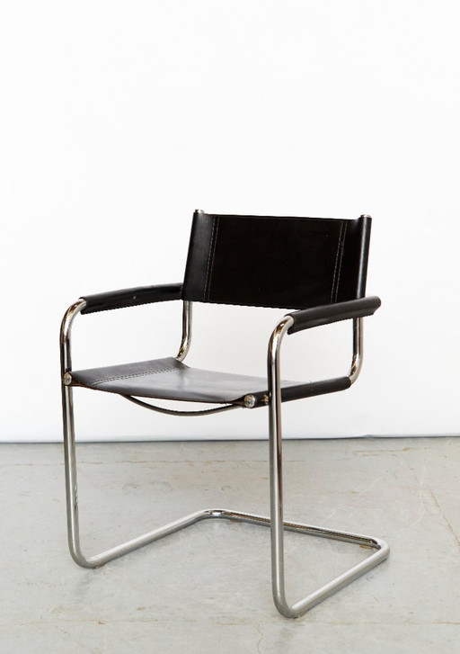 Bauhaus-Leder-Cantilfer, hergestellt von Fasem, Italien